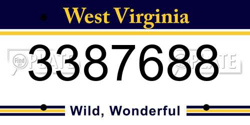 3387688 West Virginia License Plate