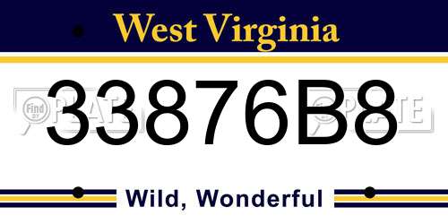 33876B8 West Virginia License Plate