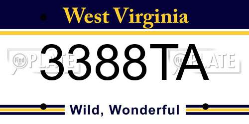 3388TA West Virginia License Plate