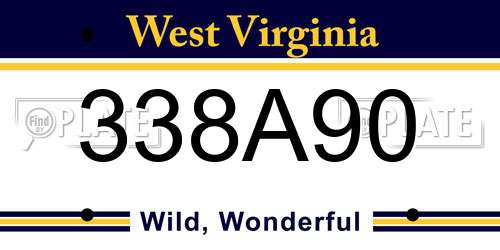 338A90 West Virginia License Plate