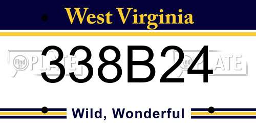 338B24 West Virginia License Plate