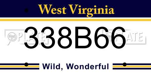 338B66 West Virginia License Plate