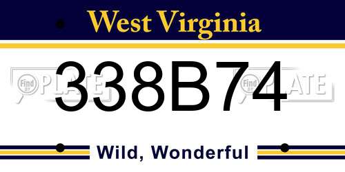 338B74 West Virginia License Plate