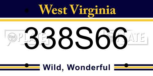 338S66 West Virginia License Plate