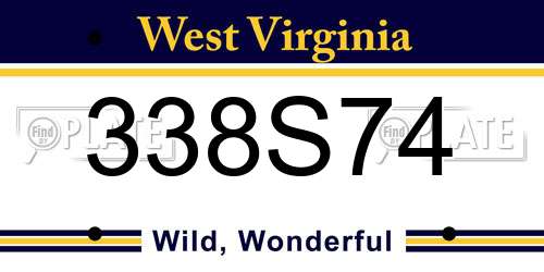 338S74 West Virginia License Plate