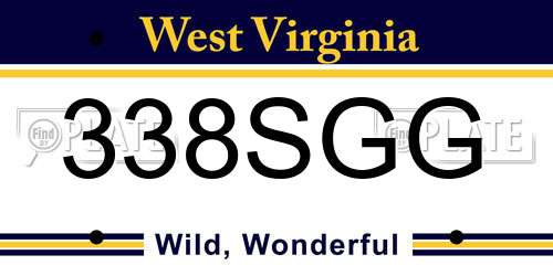 338SGG West Virginia License Plate