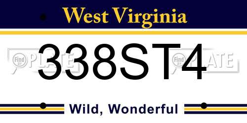 338ST4 West Virginia License Plate