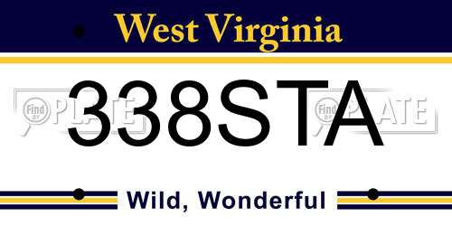338STA West Virginia License Plate