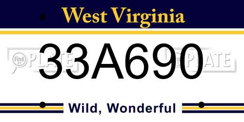 33A690 West Virginia License Plate