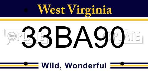 33BA90 West Virginia License Plate