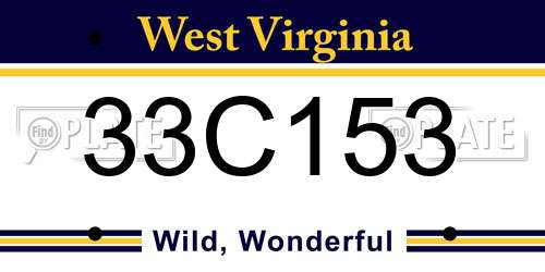 33C153 West Virginia License Plate