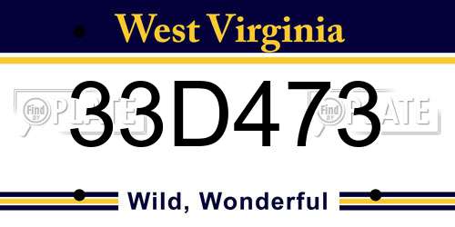33D473 West Virginia License Plate