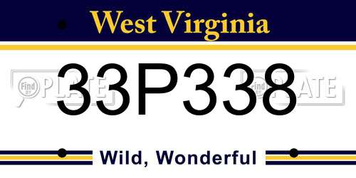 33P338 West Virginia License Plate