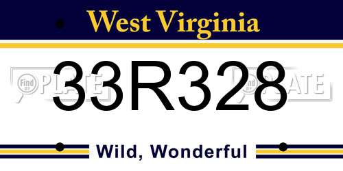 33R328 West Virginia License Plate
