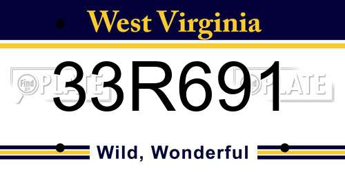 33R691 West Virginia License Plate