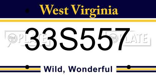 33S557 West Virginia License Plate