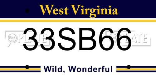 33SB66 West Virginia License Plate