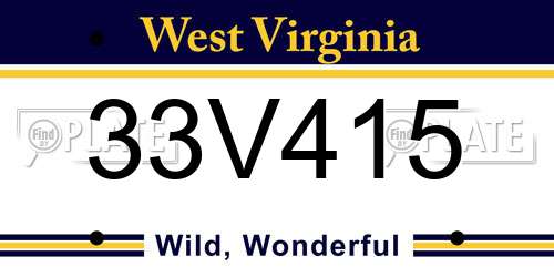 33V415 West Virginia License Plate