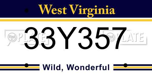 33Y357 West Virginia License Plate