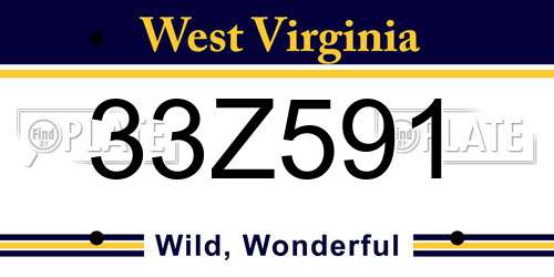 33Z591 West Virginia License Plate