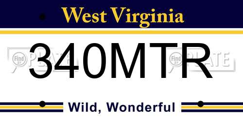 340MTR West Virginia License Plate
