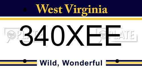 340XEE West Virginia License Plate