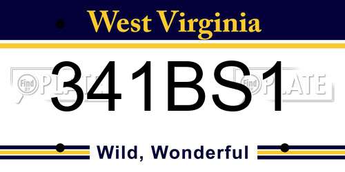 341BS1 West Virginia License Plate