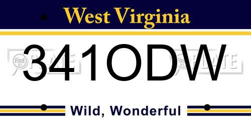 341ODW West Virginia License Plate