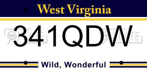 341QDW West Virginia License Plate