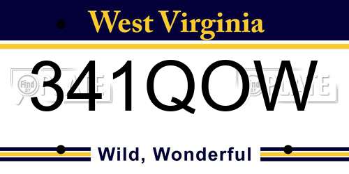 341QOW West Virginia License Plate