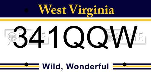 341QQW West Virginia License Plate