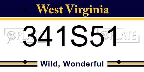 341S51 West Virginia License Plate