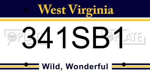 341SB1 West Virginia License Plate
