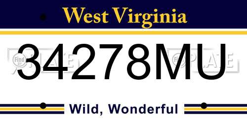 34278MU West Virginia License Plate