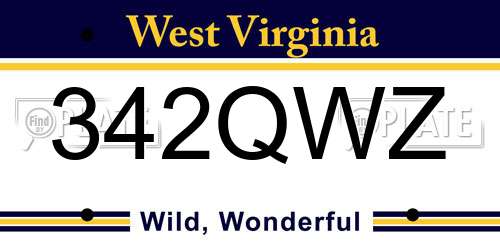 342QWZ West Virginia License Plate