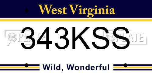 343KSS West Virginia License Plate