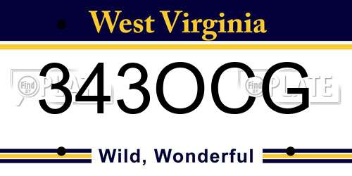 343OCG West Virginia License Plate