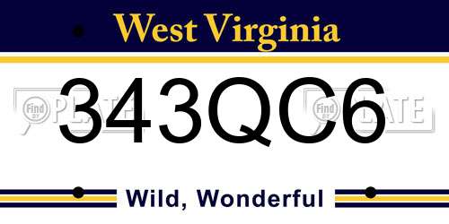 343QC6 West Virginia License Plate