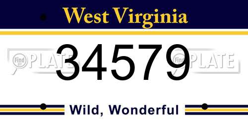 34579 West Virginia License Plate