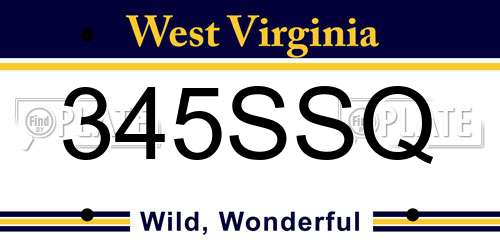 345SSQ West Virginia License Plate