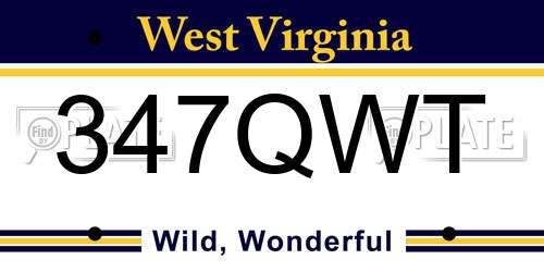347QWT West Virginia License Plate