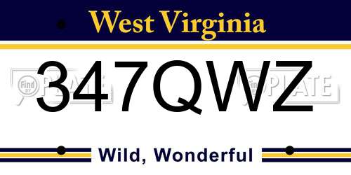 347QWZ West Virginia License Plate