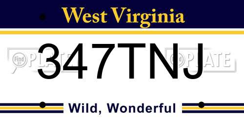 347TNJ West Virginia License Plate