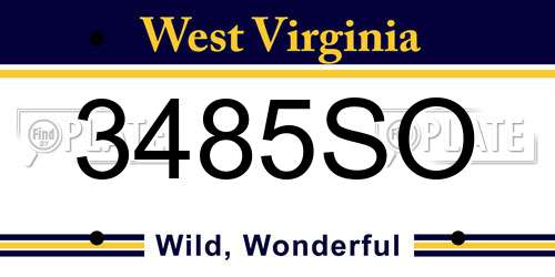 3485SO West Virginia License Plate