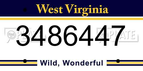 3486447 West Virginia License Plate