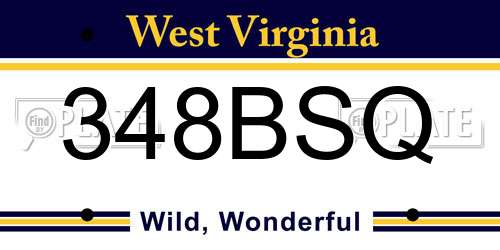 348BSQ West Virginia License Plate
