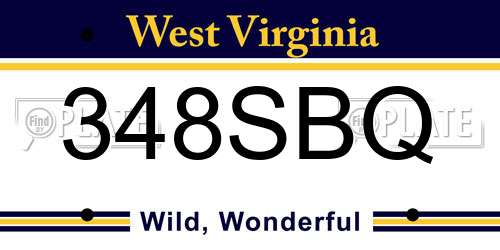 348SBQ West Virginia License Plate