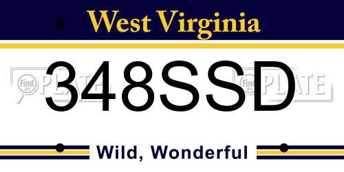 348SSD West Virginia License Plate