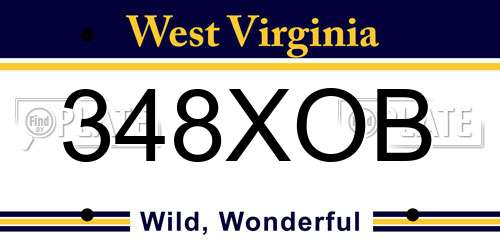 348XOB West Virginia License Plate