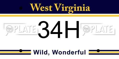 34H West Virginia License Plate